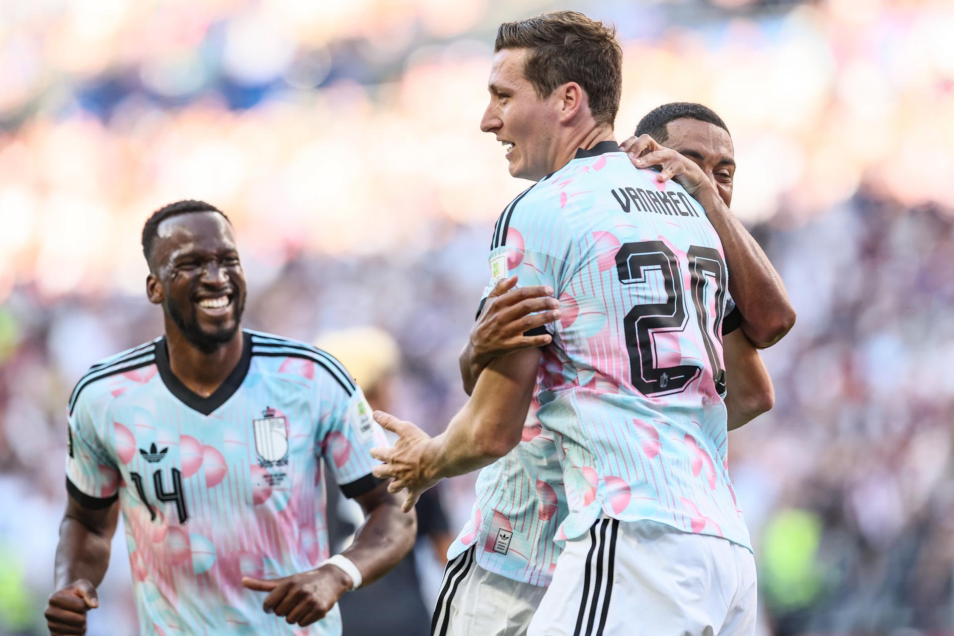 Belgium's Hans Vanaken celebrates after scoring during a soccer game between the USA and Belgian national team Red Devils, on Monday 06 July 2026, at the Seattle Field, in Seattle, a 1/8 finals game in the FIFA World Cup 2026. BELGA PHOTO BRUNO FAHY