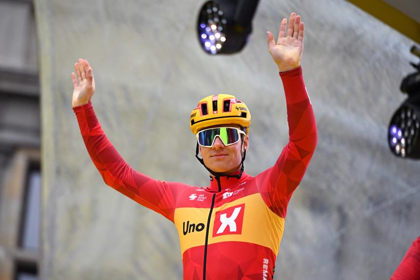 Norwegian Soren Waerenskjold of Uno-X Mobility pictured at the start of the men's race of the 'Ronde van Vlaanderen/ Tour des Flandres/ Tour of Flanders' UCI WorldTour one day cycling race, 278 km from Antwerp to Oudenaarde, Sunday 05 April 2026. BELGA PHOTO ELIAS ROM