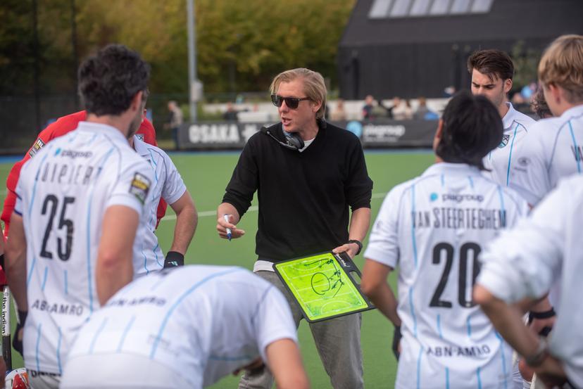 a hockey game between Braxgata and Gantoise, Sunday 19 October 2025 in Boom, on day 8 of the Belgian Women Hockey League season 2025-2026.  BELGA PHOTO JONAS ROOSENS
