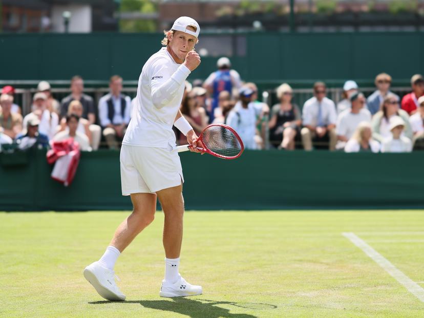 Belgian Zizou Bergs reacts during a first round game between French Humbert and Belgian Bergs in the Men's singles at the Wimbledon grand slam tennis tournament in London, Britain, Tuesday 30 June 2026.  BELGA PHOTO BENOIT DOPPAGNE
