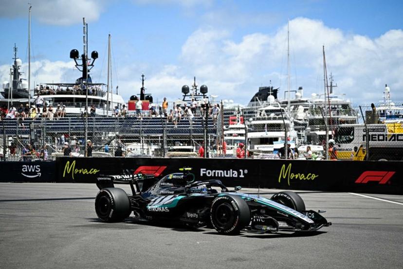 Mercedes' Italian driver Kimi Antonelli takes part in the first practice session at the Monaco street circuit in Monaco, ahead of the Monaco Formula 1 Grand Prix, on June 5, 2026.   Gabriel BOUYS / AFP
