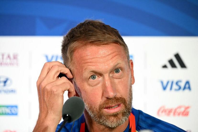 Sweden's English head coach Graham Potter gives an MD-1 press conference at the Houston Stadium in Houston on June 19, 2026, on the eve of the 2026 World Cup Group F football match between the Netherlands and Sweden.   RONALDO SCHEMIDT / AFP