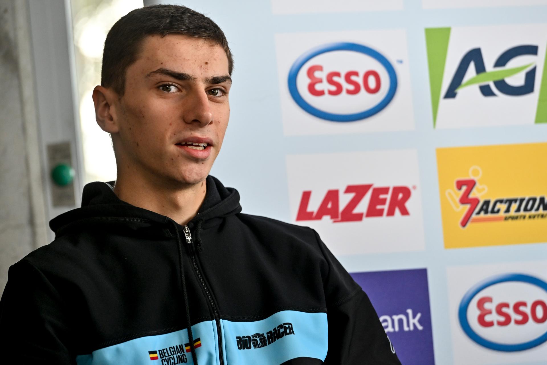 Belgian Jens Verbrugghe pictured during a press conference ahead of the upcoming UCI Road World Championships cycling, in Wollongong, Australia, Wednesday 21 September 2022. The Worlds are taking place from 18 to 25 September. BELGA PHOTO DIRK WAEM