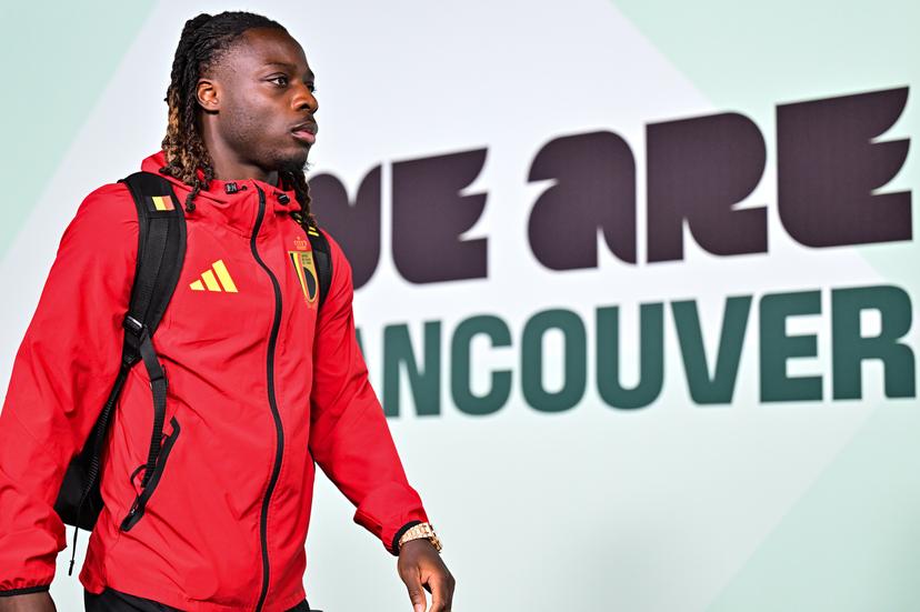 Belgium's Jeremy Doku arrives for a soccer game between Belgian national team Red Devils and New Zealand, on Friday 26 June 2026, at the BC Place Vancouver stadium in Vancouver, Canada, the third game in the group stage of the FIFA World Cup 2026. The Diables Rouges - Rode Duivels were drawn into Group G. BELGA PHOTO DIRK WAEM