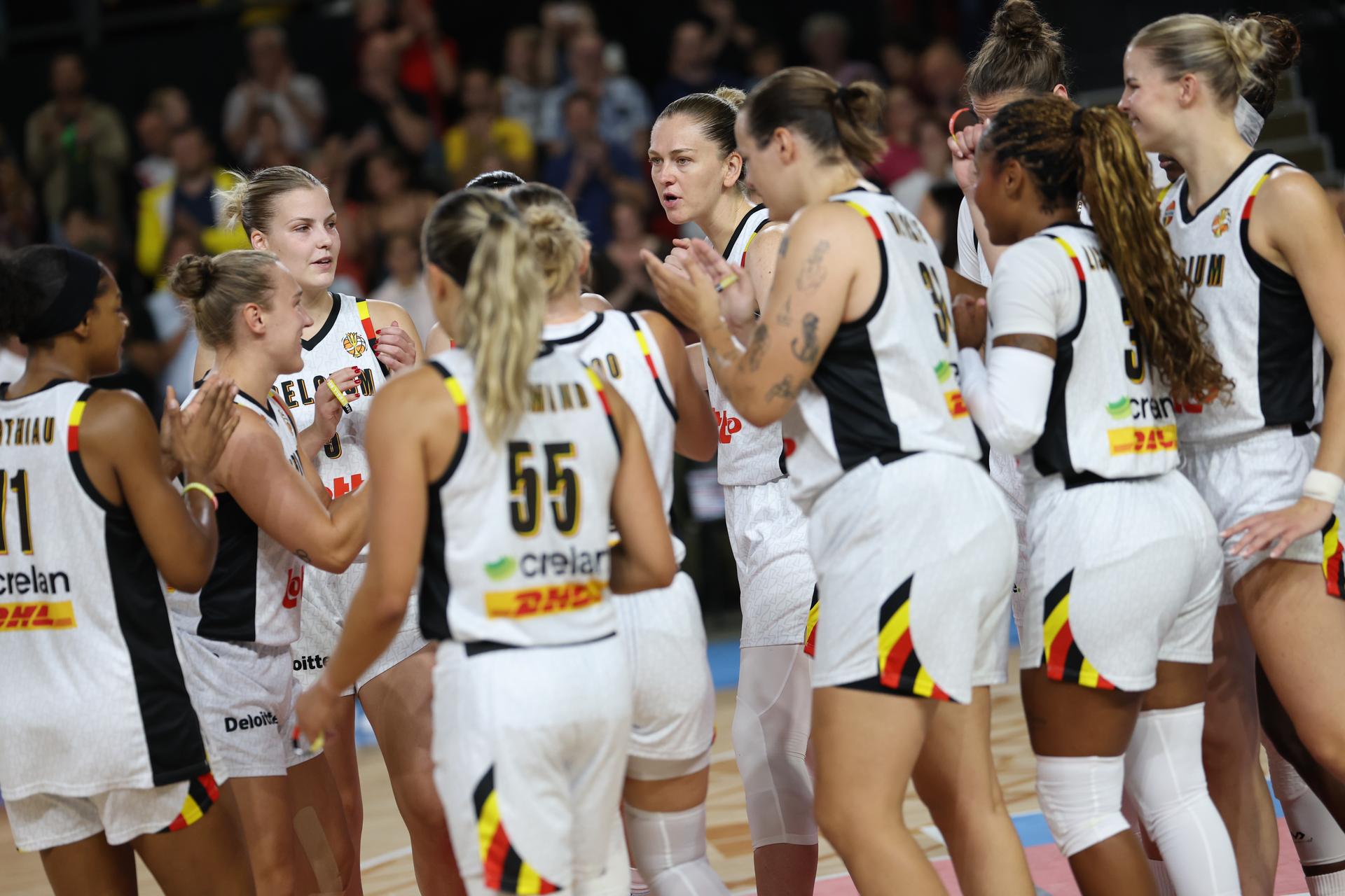 Belgium's Emma Meesseman pictured at the start of a friendly basketball international game between Belgian Cats and Japan, in Oostende, on Friday 28 August 2026. BELGA PHOTO VIRGINIE LEFOUR