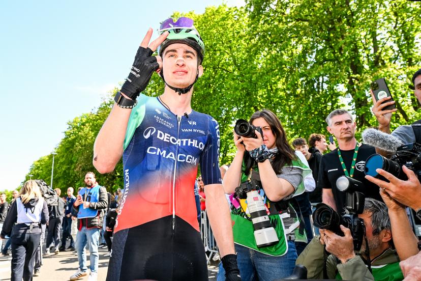 French Paul Seixas of Decathlon CMA CGM Team pictured after the men elite race of the Liege-Bastogne-Liege UCI World Tour one day cycling race, 259,5km from Liege, over Bastogne to Liege, Sunday 26 April 2026. BELGA PHOTO MAARTEN STRAETEMANS