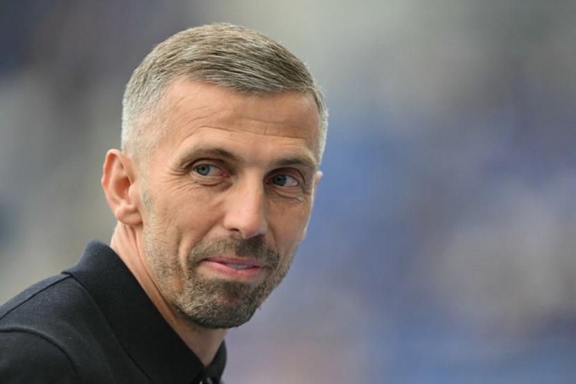 Strasbourg's British head coach Gary O'Neil looks on before the French L1 football match between RC Strasbourg Alsace and Toulouse FC at Stade de la Meinau in Strasbourg, eastern France, on May 3, 2026.  SEBASTIEN BOZON / AFP