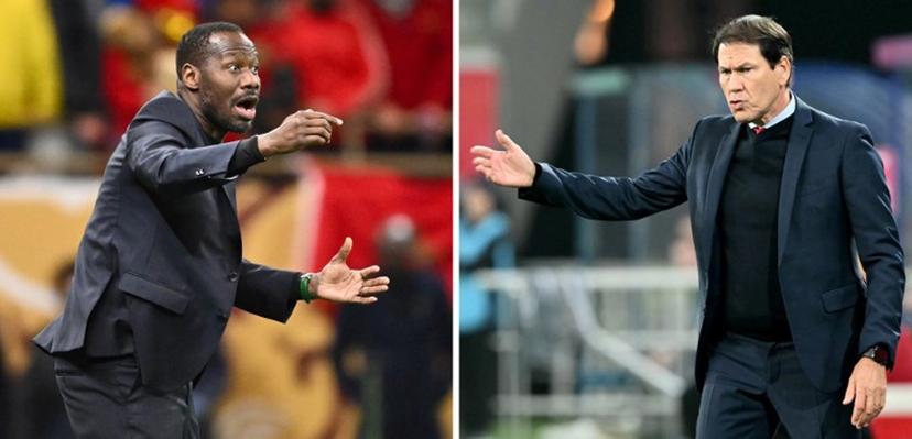 (COMBO) This combination of file photos created on June 30, 2026, Senegal's head coach Pape Thiaw in Rabat on January 18, 2026 (L); and Belgium's French head coach Rudi Garcia in Ghent, on October 10, 2025. Belgium and Senegal will meet in a 2026 World Cup round of 32 football match at the Seattle Stadium in Seattle on July 1, 2026. Sébastien BOZON, Nicolas TUCAT / AFP