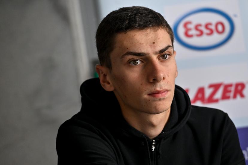 Belgian Jens Verbrugghe pictured during a press conference ahead of the upcoming UCI Road World Championships cycling, in Wollongong, Australia, Wednesday 21 September 2022. The Worlds are taking place from 18 to 25 September. BELGA PHOTO DIRK WAEM