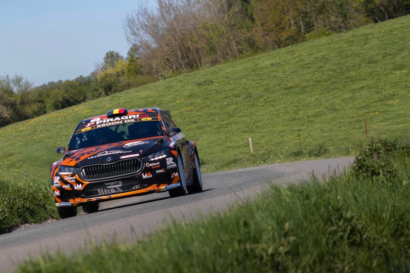 ATTENTION EDITORS - HAND OUT PICTURES - EDITORIAL USE ONLY - MANDATORY CREDIT: BELGIAN RALLY CHAMPIONSHIP  -   Hand out picture released on Saturday 25 April 2026 by Eric Dupain shows the car of Maxime Potty and Herman Renaud in action during the Rally of Wallonia rally race, part of the BRC Belgian Rally Championship, on Saturday 25 April 2026, in Namur.  *** Belga and Belga Editorial Board decline all responsibility regarding the content of this picture. *** PHOTO HAND OUT BRC
