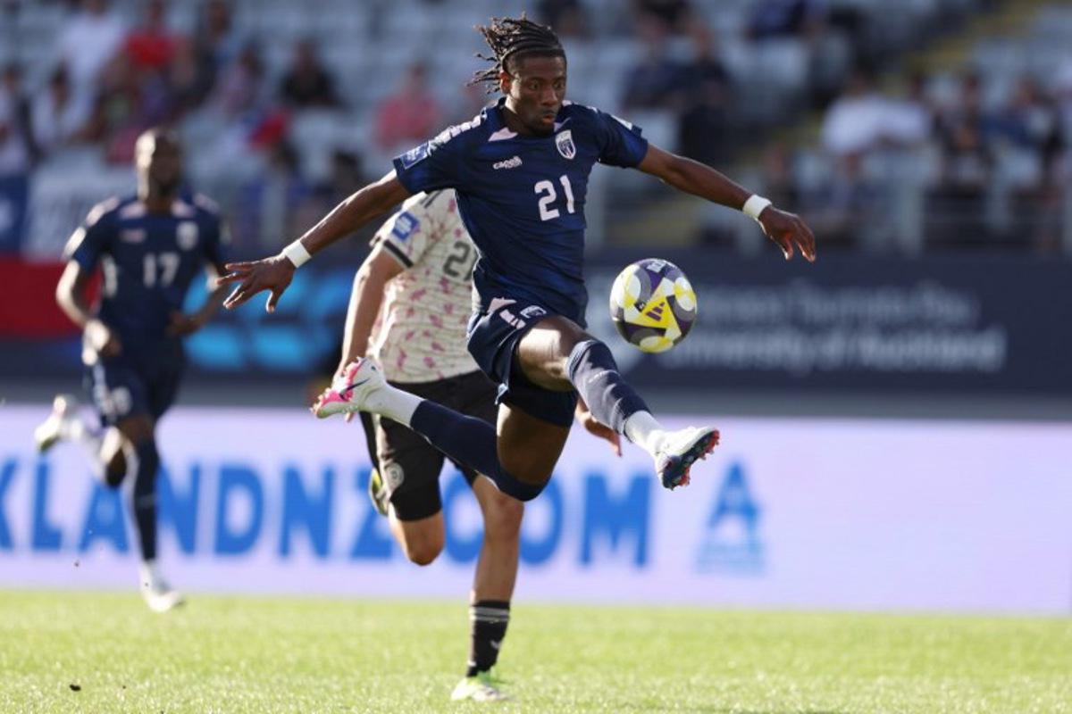 Nuno da Costa of Cape Verde controls the ball during the international friendly football match between Chile and Cape Verde at Eden Park in Auckland on March 27, 2026.  Michael Bradley / AFP