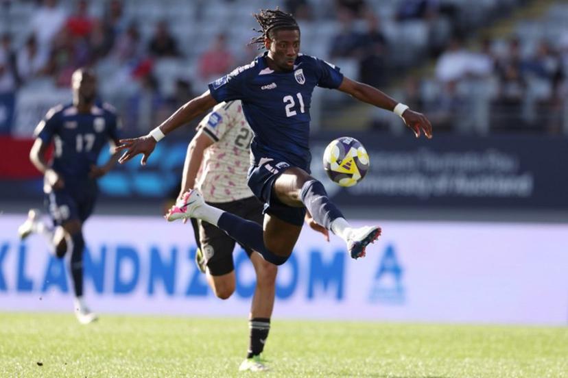 Nuno da Costa of Cape Verde controls the ball during the international friendly football match between Chile and Cape Verde at Eden Park in Auckland on March 27, 2026.  Michael Bradley / AFP