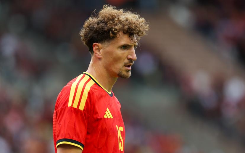 Belgium's Thomas Meunier pictured during a friendly soccer game between Belgian national team Red Devils and Tunisia, Saturday 06 June 2026 in Brussels, part of the preparations for the 2026 FIFA World Cup. BELGA PHOTO VIRGINIE LEFOUR