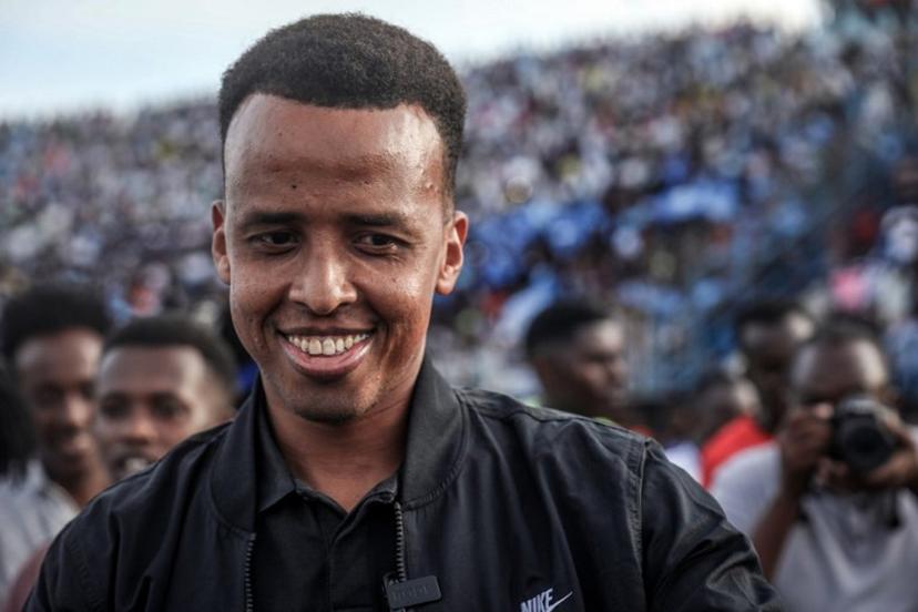 Somali international referee Omar Abdulkadir Artan reacts as he is welcomed by supporters ahead of a solidarity football match after returning to Somalia in Mogadishu on June 10, 2026. Somali referee Omar Artan, who was denied entry to the United States for the World Cup, returned to a hero's welcome in Mogadishu and vowed to take part in the next tournament in 2030. Artan's rejection has sparked outrage at home.Artan, who in 2025 was named men's referee of the year by the Confederation of African Football (CAF), was barred from entering the US on Saturday after arriving at Miami International Airport. Hassan Ali Elmi / AFP