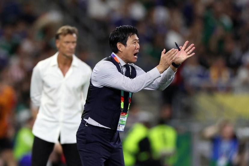 Japan's head coach Hajime Moriyasu reacts from the sidelines during the 2026 World Cup Group F football match between Tunisia and Japan at the Monterrey Stadium in Guadalupe, Mexico, on June 20, 2026.  Julio Cesar AGUILAR / AFP