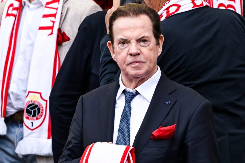 Antwerp owner Paul Gheysens pictured at the start of the match between RUSG Royale Union Saint-Gilloise vs RAFC Royal Antwerp FC, the final of the Belgian Croky Cup, at the King Baudouin stadium in Brussels, Thursday 09 May 2024. BELGA PHOTO TOM GOYVAERTS