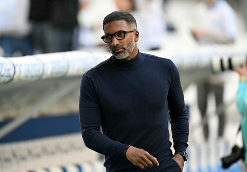 Marseille's French-Senegalese head coach Habib Beye looks on ahead of the French L1 football match between Olympique de Marseille (OM) and Stade Rennais FC at the Stade Velodrome in Marseille, southern France on May 17, 2026.  Gabriel BOUYS / AFP