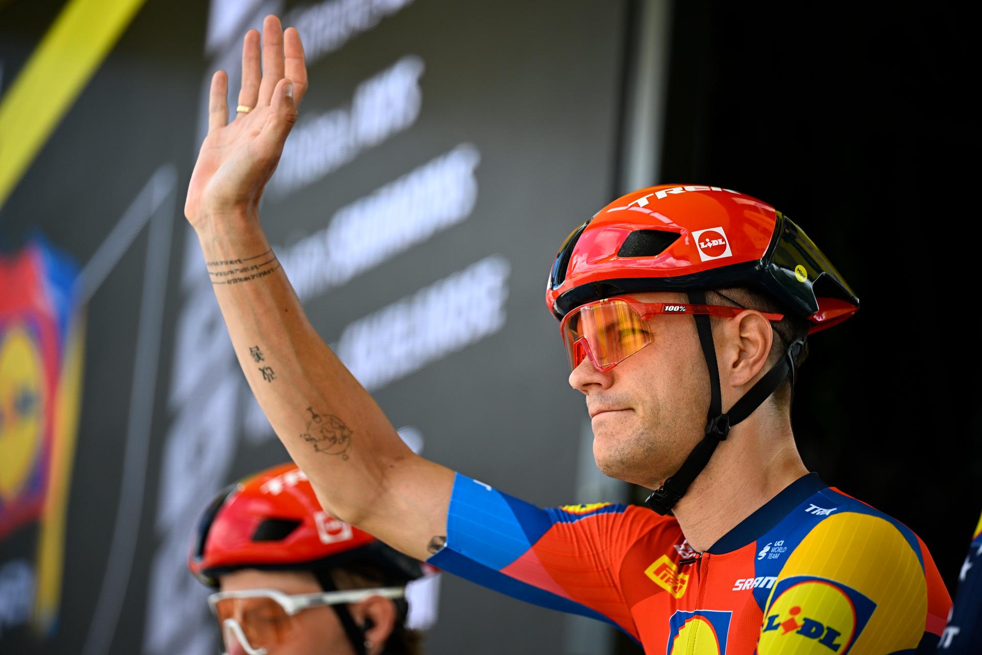 Belgian Jasper Stuyven of Lidl-Trek pictured at the start of stage 19 of the 2025 Tour de France cycling race, from Albertville to La Plagne (130km), on Friday 25 July 2025 in France. The 112th edition of the Tour de France starts on Saturday 5 July in Lille, France, and will finish in Paris, France on the 27th of July.   BELGA PHOTO JASPER JACOBS