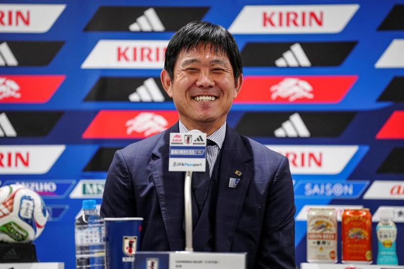 Japan's head coach Hajime Moriyasu attends a press conference in Tokyo on July 2, 2026.  Yuichi YAMAZAKI / AFP