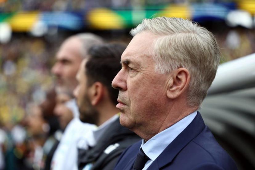 Brazil's Italian head coach Carlo Ancelotti looks on during a friendly football match between Brazil and France at Gillette Stadium in Foxborough, Massachusetts, on March 26, 2026.  FRANCK FIFE / AFP