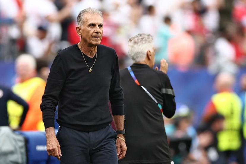 Ghana's Portuguese head coach Carlos Queiroz reacts  during the 2026 World Cup Group L football match between England and Ghana at the Boston Stadium in Foxborough on June 23, 2026.   CHARLY TRIBALLEAU / AFP