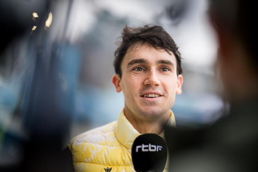 Belgian shorttrack skater Stijn Desmet pictured during a press conference at the Milano Cortina 2026 Olympic Winter Games, on Sunday 08 February 2026 in Milan, Italy. The XXV Winter Olympics take place from 6 to 22 February 2026 in Italy. BELGA PHOTO JASPER JACOBS