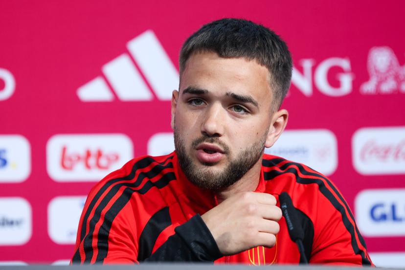 Belgium's Nicolas Raskin pictured during a press conference of Belgian national soccer team Red Devils, at the basecamp in Seattle, USA on Thursday 18 June 2026, at the FIFA World Cup 2026. BELGA PHOTO BRUNO FAHY