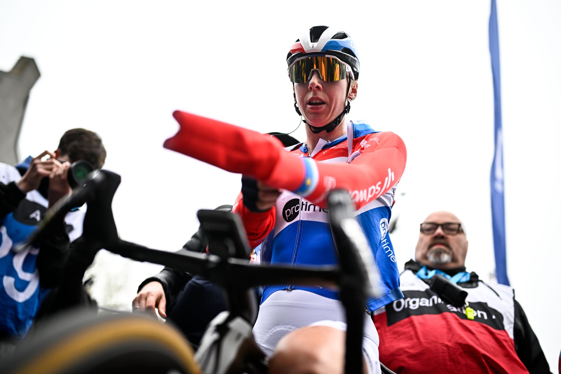 Dutch Lorena Wiebes of SD Worx-Protime is pictured after the women elite 'Wevelgem to Wevelgem - In Flanders Fields' one day cycling race, 134.9 km from and to Wevelgem, on Sunday 29 March 2026. BELGA PHOTO JASPER JACOBS