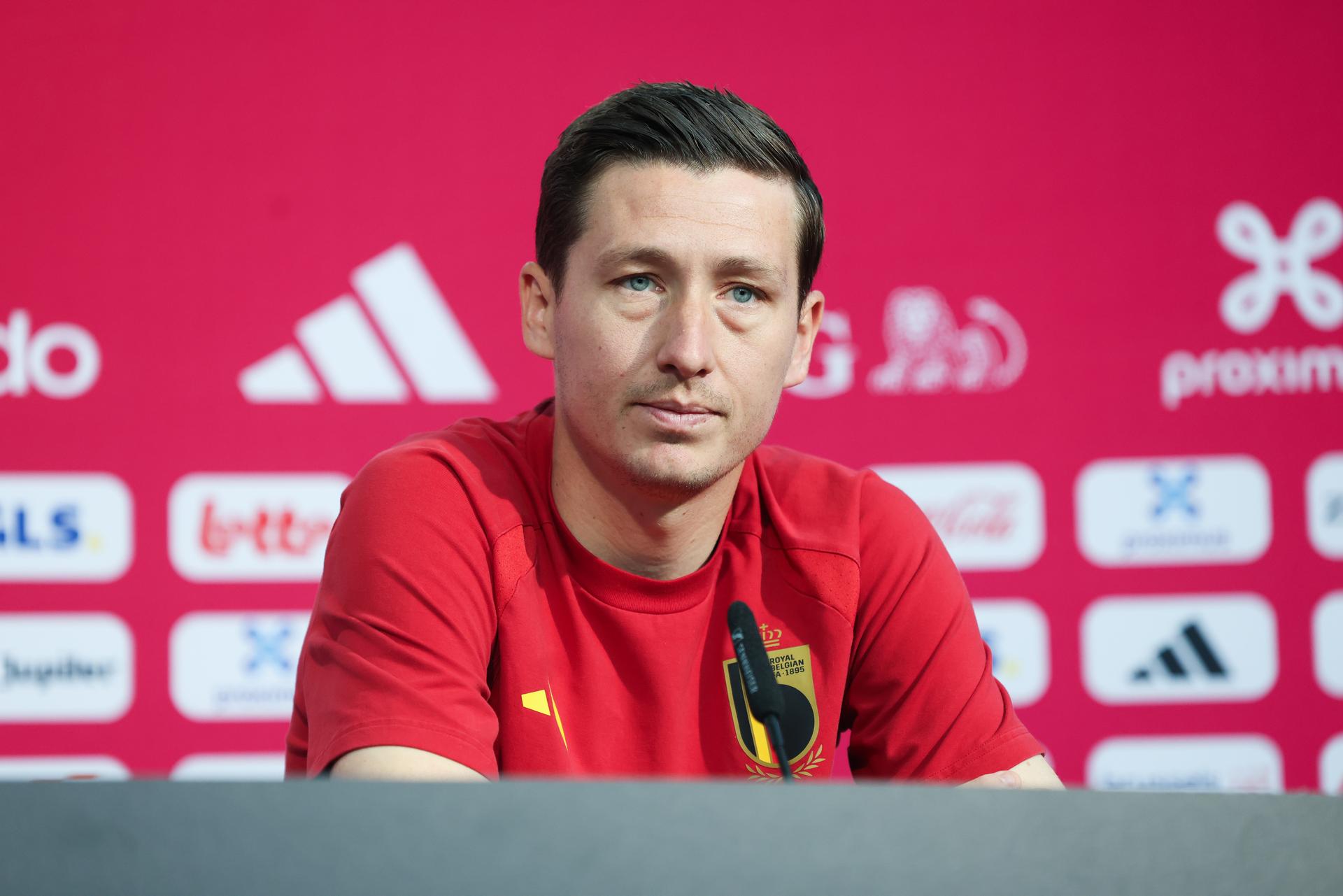 Belgium's Hans Vanaken pictured during a press conference of Belgian national soccer team Red Devils at the Longacres sport complex in Seattle, on Wednesday 24 June 2026. The Red Devils prepare for their third game in the group stage of the 2026 FIFA World Cup. BELGA PHOTO BRUNO FAHY