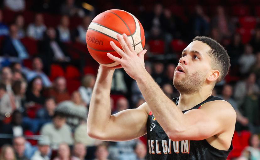 Belgium's Emmanuel Manu Lecomte pictured in action during a basketball match between Belgian national team Belgian Lions and Finland, Friday 27 February 2026 in Charleroi, qualifier 3/6 for the men's 2027 FIBA World Championships. BELGA PHOTO VIRGINIE LEFOUR