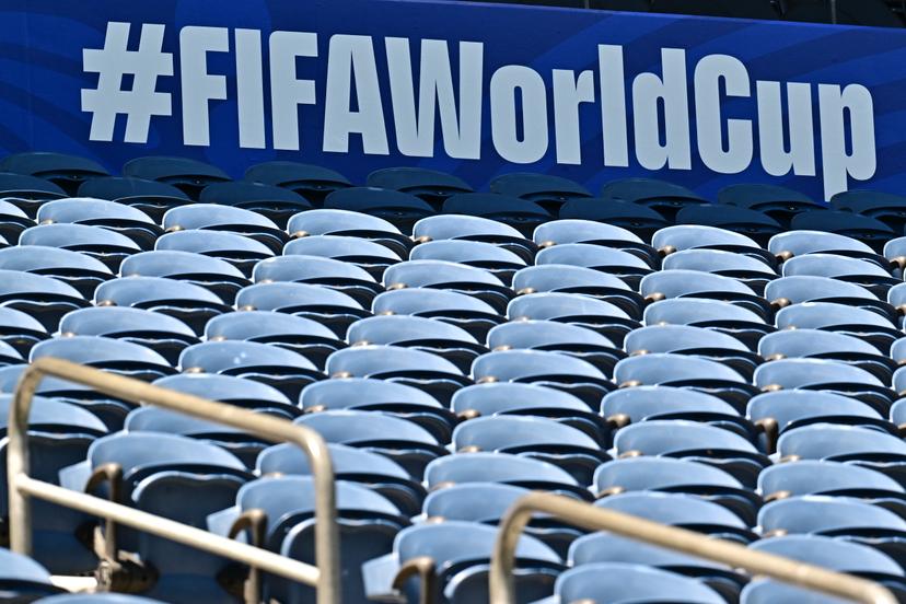 FIFAWORLDCUP logo in The Lumen Field stadium, in Seattle, USA, on Saturday 13 June 2026. The Red Devils play their first game of the 2026 FIFA World Cup on Monday 15 June in Seattle against Egypt. BELGA PHOTO DIRK WAEM