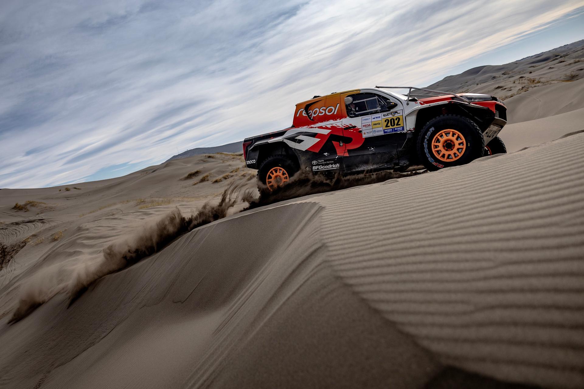 ATTENTION EDITORS - HAND OUT PICTURES - EDITORIAL USE ONLY - MANDATORY CREDIT 'Toyota Gazoo Racing'  This handout picture, distributed by Eric Dupain, shows Henk Lategan and Brett Cummings during the Desafio Ruta 40 rally race, in San Juan, Argentina.  PHOTO HANDOUT TOYOTA GAZOO RACING  *** Belga and Belga Editorial Board decline all responsibility regarding the content of this picture. ***