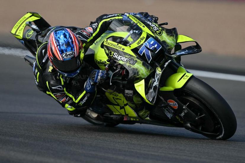Trackhouse MotoGP's Japanese rider Ai Ogura takes part in the warm-up session ahead of the MotoGP British Grand Prix at Silverstone circuit, central England on August 9, 2026.  Glyn KIRK / AFP