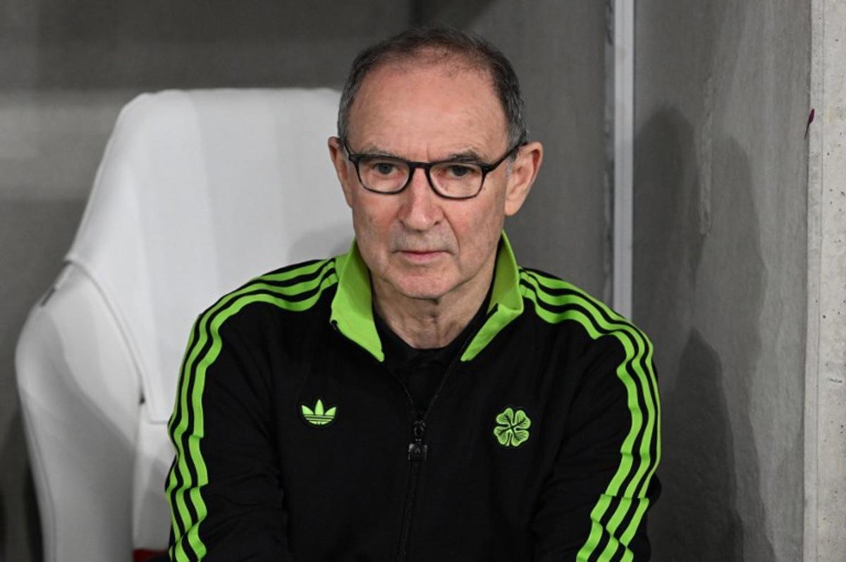 Celtic's Northern Ireland coach Martin O'Neill looks on prior to the start of the UEFA Europa League knockout round playoff second leg football match VfB Stuttgart v Celtic in Stuttgart, southern Germany, on February 26, 2026.   THOMAS KIENZLE / AFP