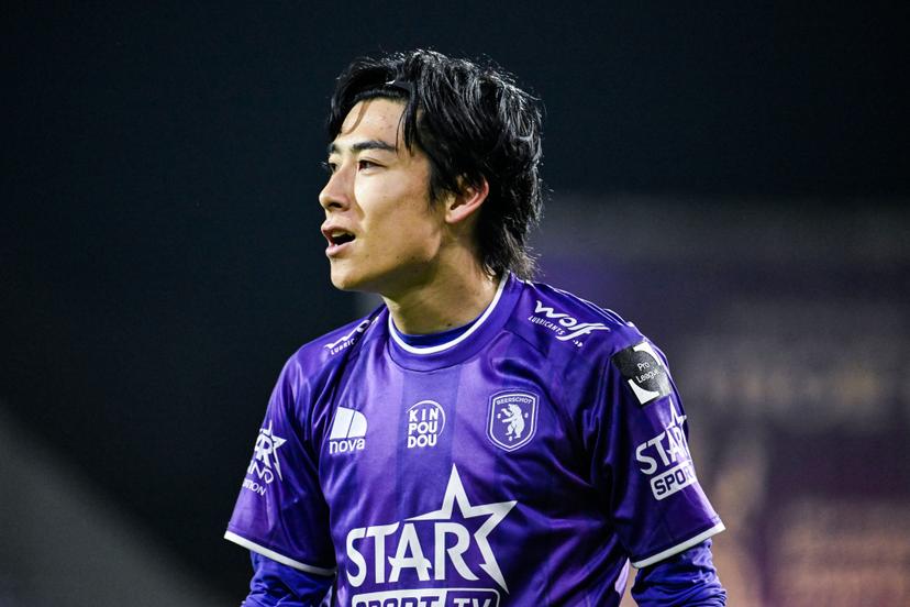 Beerschot's Ken Masui pictured during a soccer game between Beerschot VA and Jong Genk, Friday 06 March 2026 in Antwerp, on day 28 of the 2025-2026 'Challenger Pro League' 1B second division of the Belgian championship. BELGA PHOTO TOM GOYVAERTS