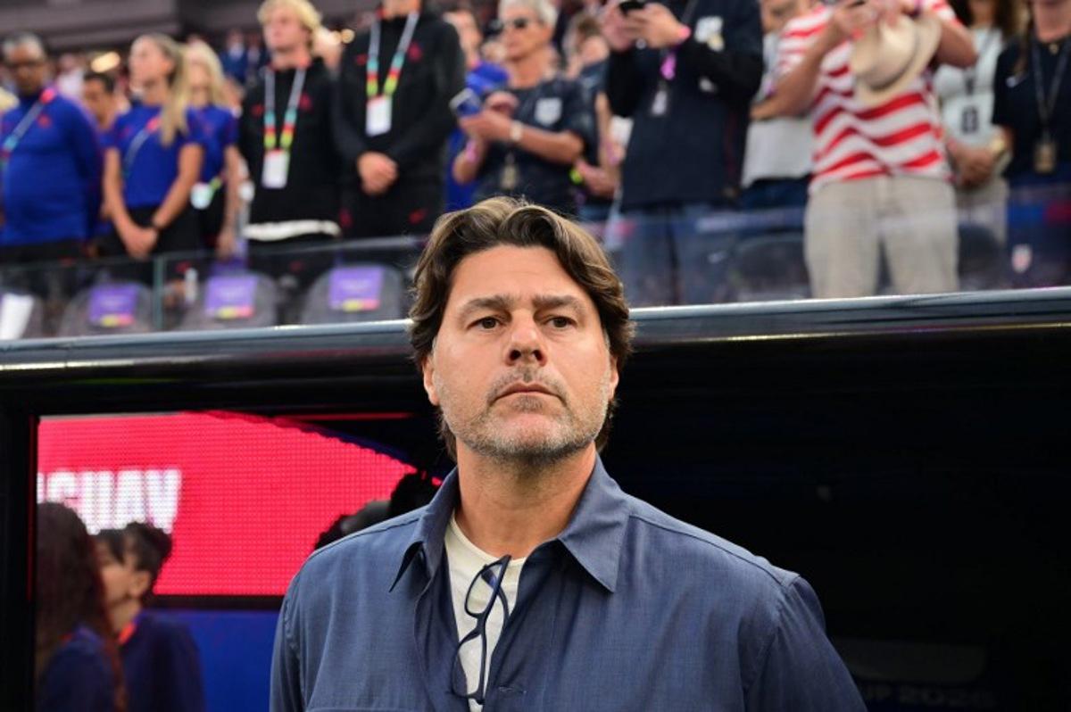 US Argentine head coach Mauricio Pochettino looks on ahead of the 2026 World Cup Group D football match between USA and Paraguay at the Los Angeles Stadium in Inglewood on June 12, 2026.  Frederic J. Brown / AFP