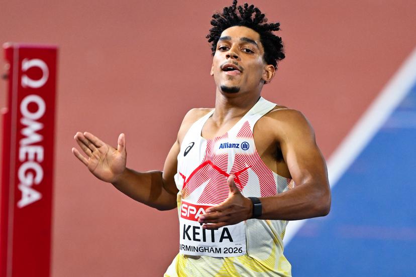 Belgian Dai Keita reacts after the 400m race of the men's decathlon competition on the third day of the European Athletics Championships (August 10-18) in Birmingham, United Kingdom, on Wednesday 12 August 2026. BELGA PHOTO ERIC LALMAND