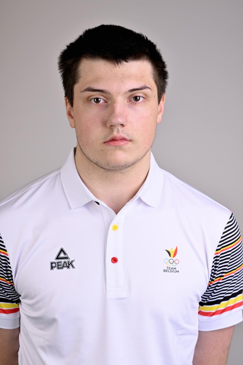 Julien Leclercq poses for the photographer at a photoshoot for the Belgian Olympic Committee BOIC - COIB ahead of the The World Games 2022 sports event, Wednesday 27 April 2022 in Brussels. BELGA PHOTO ERIC LALMAND