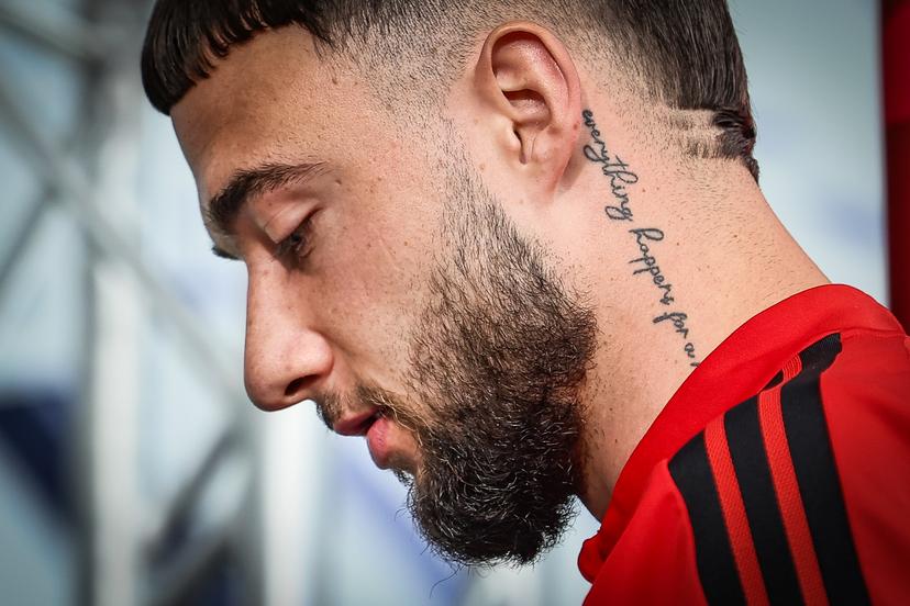 Belgium's Zeno Debast pictured during a press conference of Belgian national soccer team Red Devils, on Sunday 28 June 2026 in their base camp, home of the Seattle Sounders, Renton, Seattle, USA. The Rode Duivels - Diables Rouges qualified for the knockout stage of the 2026 FIFA World Cup, where they'll meet Senegal in the round of 32 on July 1st. BELGA PHOTO BRUNO FAHY