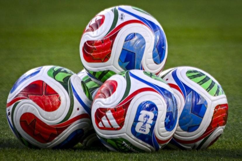 Official 2026 FIFA World Cup match balls, named Trionda, are seen on the field ahead of a friendly football match between Brazil and Croatia at Camping World Stadium in Orlando, Florida, on March 31, 2026.  Miguel J. Rodriguez CARRILLO / AFP