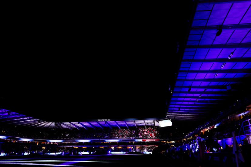 the 'Lotto Park' stadium pictured at the start of a soccer match between RSC Anderlecht and Royal Antwerp FC, Saturday 20 September 2025 in Anderlecht, on day 8 of the 2025-2026 'Jupiler Pro League' first division of the Belgian championship. BELGA PHOTO BRUNO FAHY