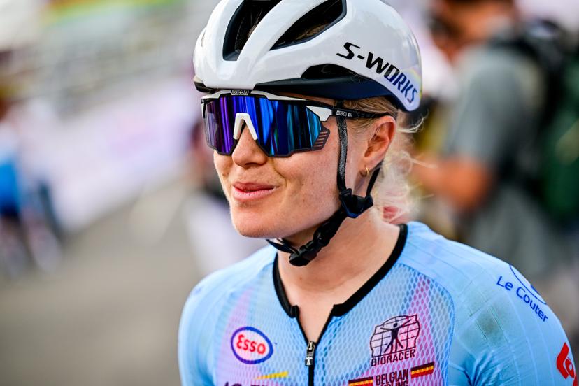 Belgian Margot Vanpachtenbeke pictured after the elite women road race (164,6 km) at the cycling road World Championships in Kigali, Rwanda, Saturday 27 September 2025. The 2025 UCI Road World Championships take place from 21 to 28 September in Kigali, Rwanda. BELGA PHOTO DIRK WAEM