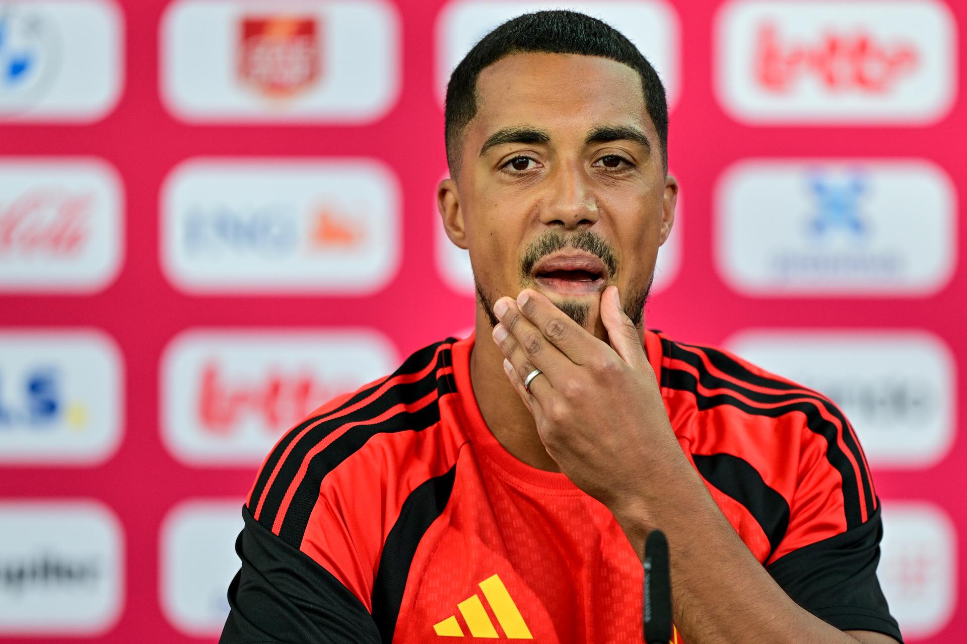 Belgium's Youri Tielemans pictured during a press conference of Belgian national soccer team Red Devils in their base camp, home of the Seattle Sounders, Renton, Seattle, USA, on Monday 22 June 2026. Yesterday the Devils played their second game in the group stage of the 2026 FIFA World Cup, a 0-0 draw against Iran. BELGA PHOTO DIRK WAEM
