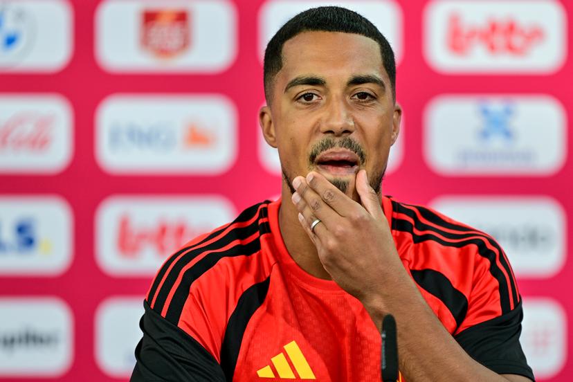 Belgium's Youri Tielemans pictured during a press conference of Belgian national soccer team Red Devils in their base camp, home of the Seattle Sounders, Renton, Seattle, USA, on Monday 22 June 2026. Yesterday the Devils played their second game in the group stage of the 2026 FIFA World Cup, a 0-0 draw against Iran. BELGA PHOTO DIRK WAEM