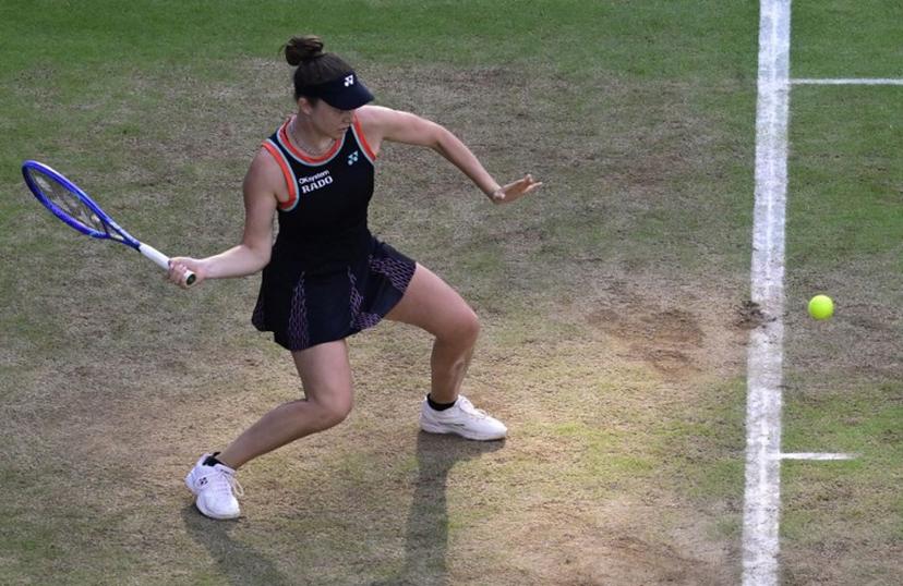 Czech Republic's Linda Noskova returns a ball to Alexandra Eala of the Philippines during their women's singles semi-final match at the WTA500 Berlin Tennis Open tournament in Berlin on June 20, 2026.  John MACDOUGALL / AFP