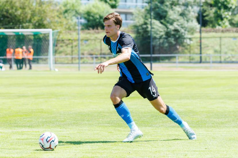 Club's Bjorn Meijer pictured in action during a friendly soccer game between KV Kortrijk vs Club Brugge, on Saturday 04 July 2026 in Knokke-Heist, in preparation of the upcoming 2026-2027 Belgian first division soccer season. BELGA PHOTO KURT DESPLENTER