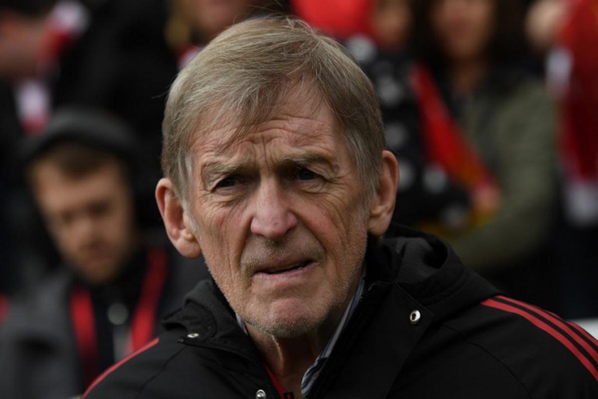 Liverpool Legends' manager Kenny Dalglish attends the Legends football match between Liverpool Legends and Dortmund Legends at Anfield in Liverpool, north-west England on March 28, 2026.  PETER POWELL / AFP