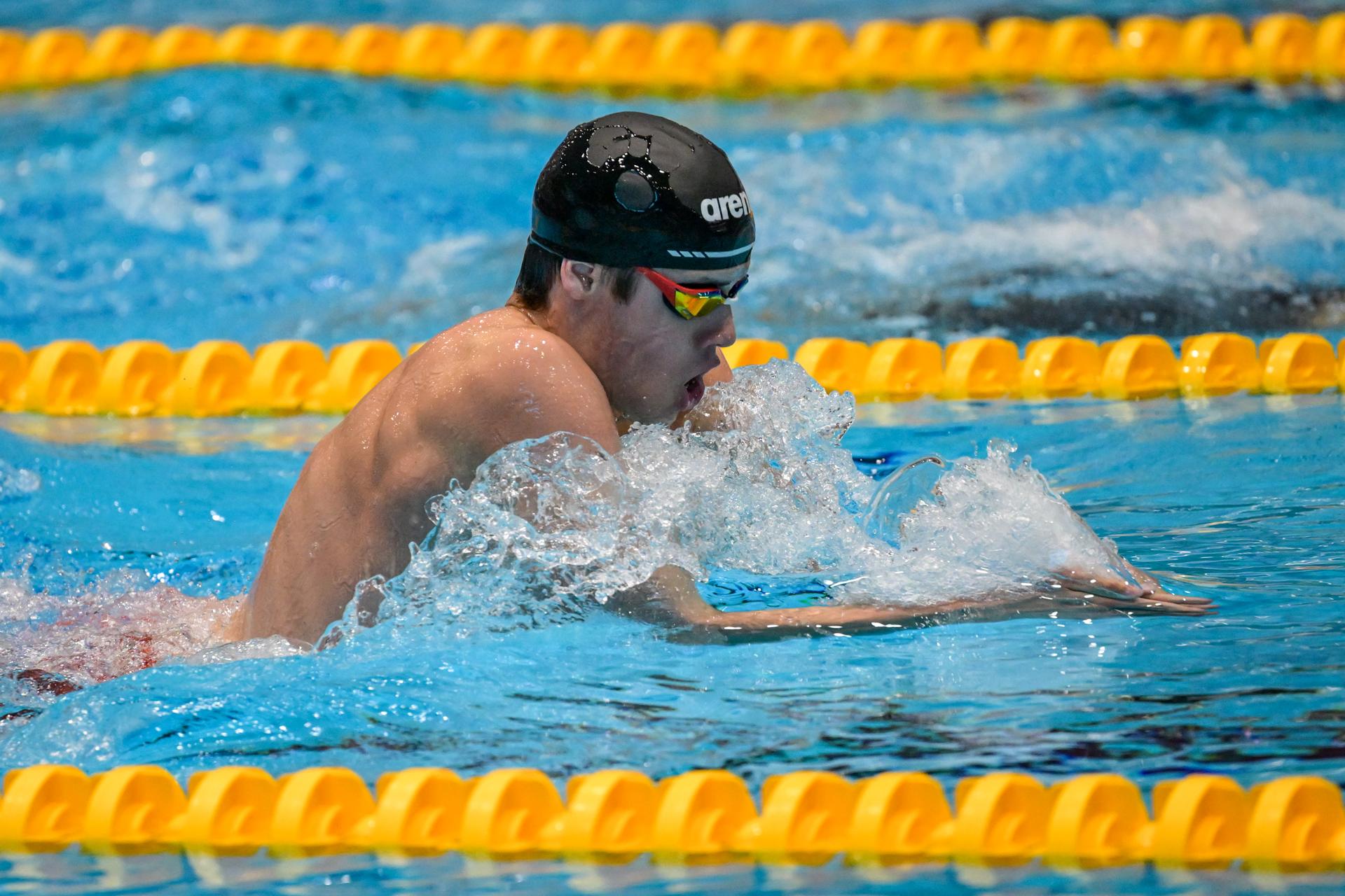 Belgian Simon Laviolette pictured in action during the 200m medley race at the Open Belgian Swimming Championships 2026 (15-17/05), in Antwerp, on Sunday 17 May 2026. BELGA PHOTO DAVID PINTENS