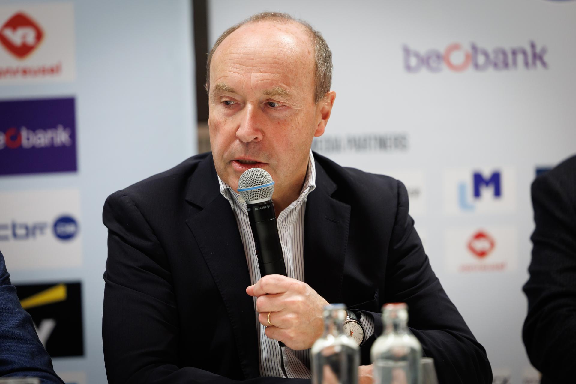 President of the Belgian Cycling Federation Tom Van Damme pictured during a press conference ahead of the UEC Cyclocross European championships, Friday 07 November 2025, Middelkerke. The European cyclocross championships take place on 8 and 9 November. BELGA PHOTO KURT DESPLENTER