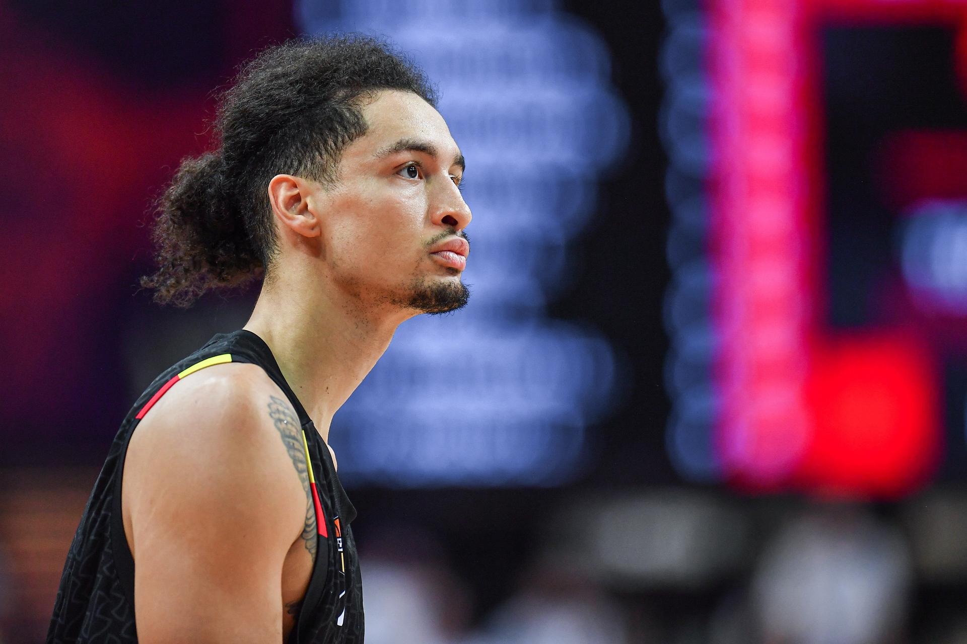 Belgium's Ismael Bako pictured during a basketball match between Belgium's national team Belgian Lions and Slovenia, Sunday 31 August 2025 in Katowice, Poland, the third game of the group stage of the Eurobasket 2025 European championships. BELGA PHOTO MARCIN BULANDA *** BELGIUM ONLY ***